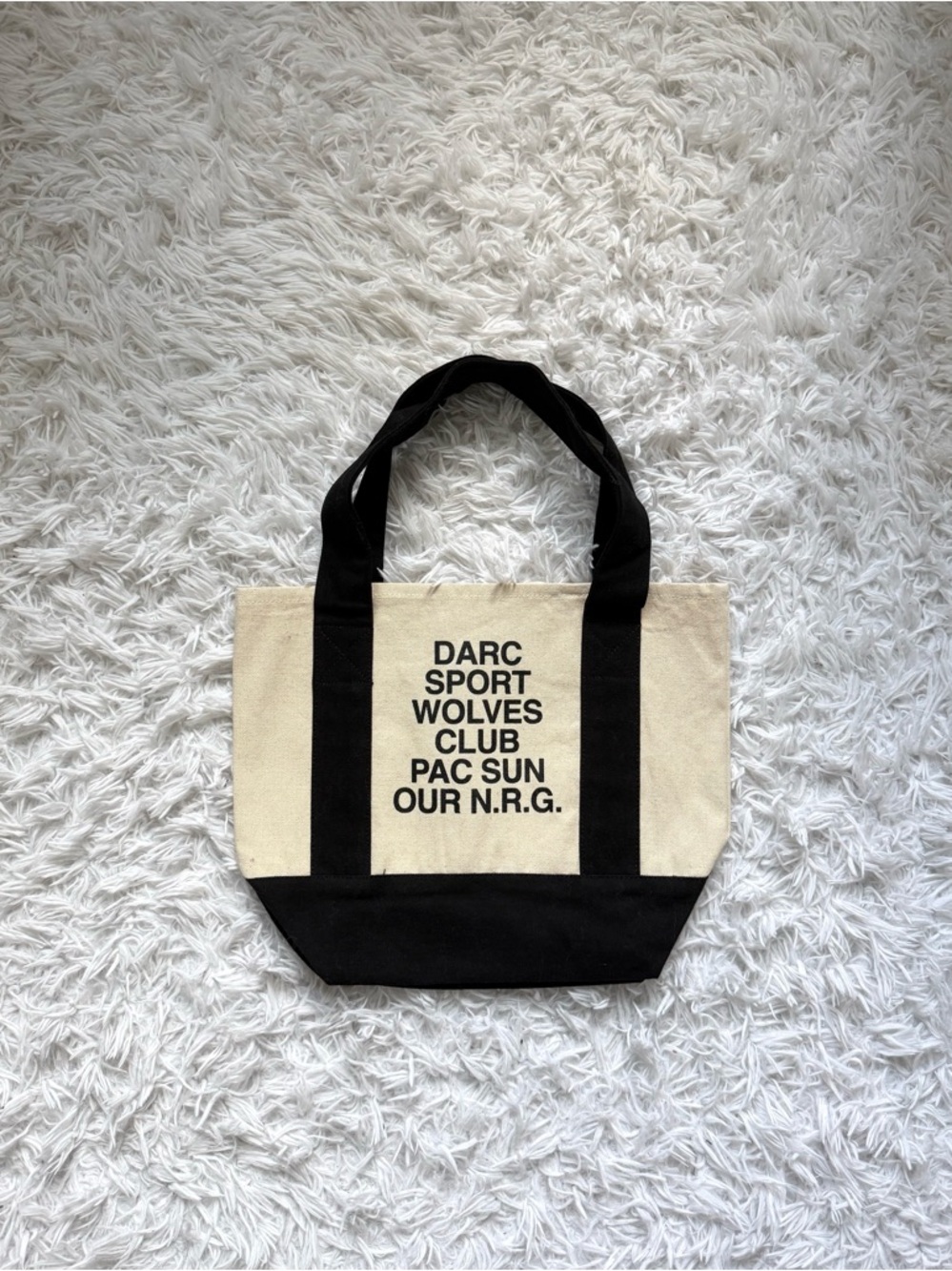 Darc Sport Black and Cream Canvas Tote Bag